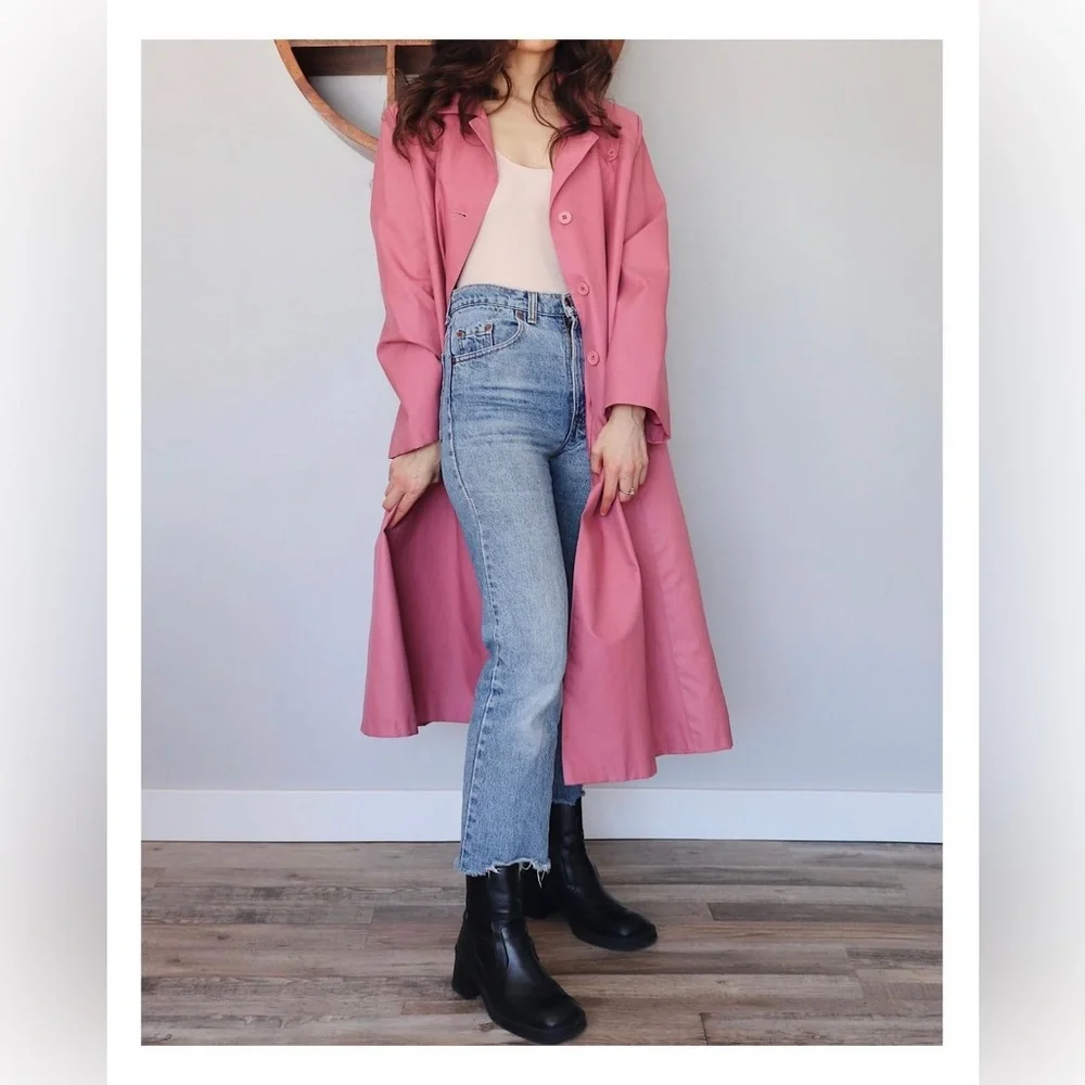 Women's Pink Trench Coat - Picture 3 of 4